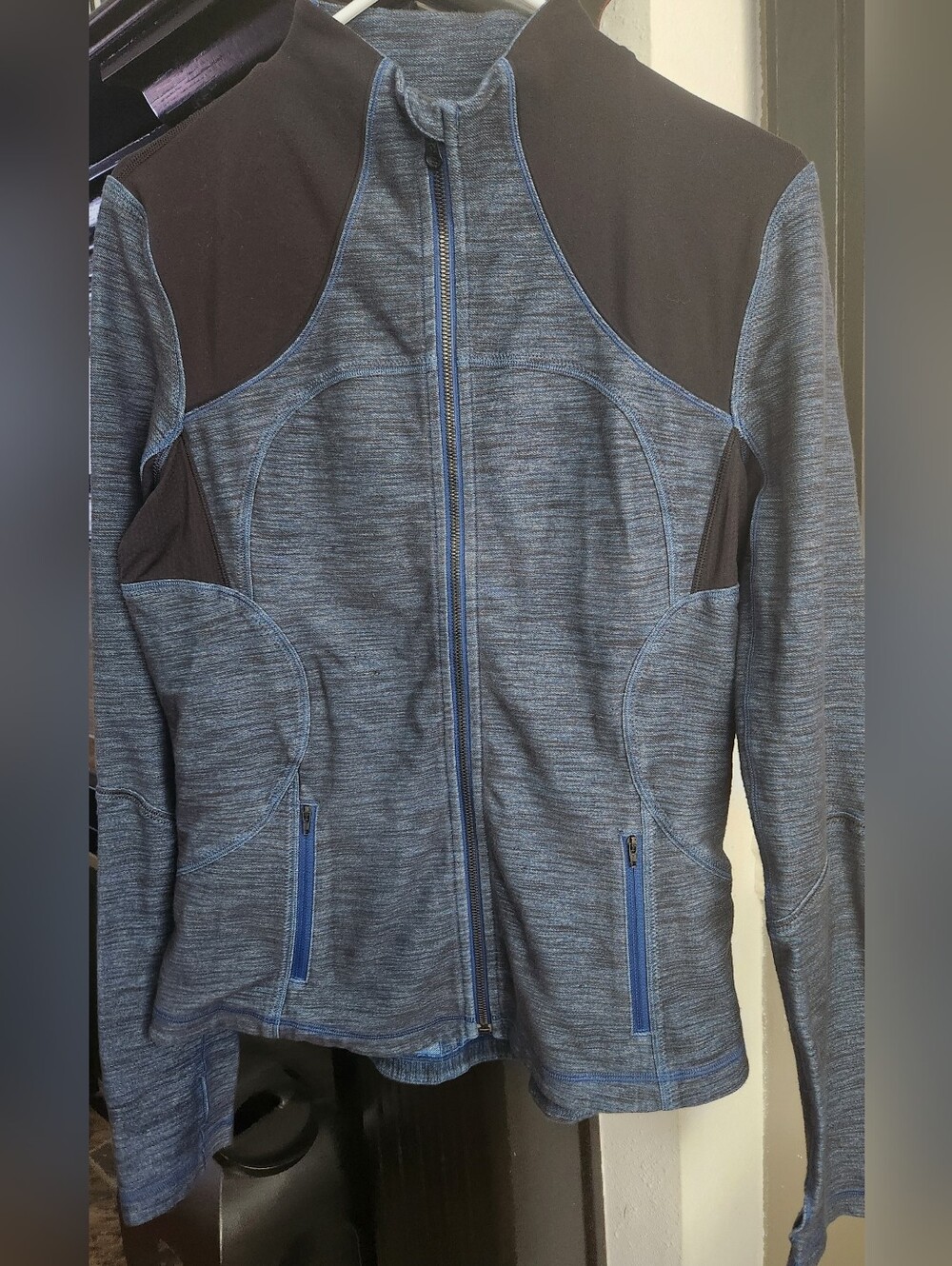 Lululemon Blue Heathered Zip-Up Performance Jacket